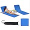 Costway 3-Piece Beach Lounge Chair Mat Set 2 Adjustable Lounge Chairs with Table Blue\Stripe